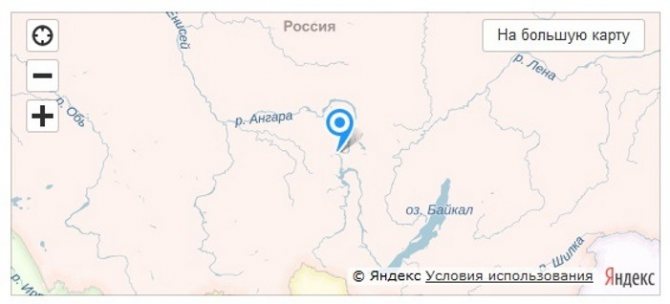 ангара на карте