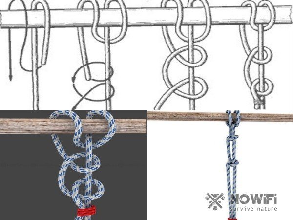 как вязать узел штык с обносом