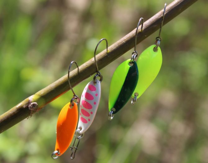 Рабочие расцветки блёсен Dotty на моих реках